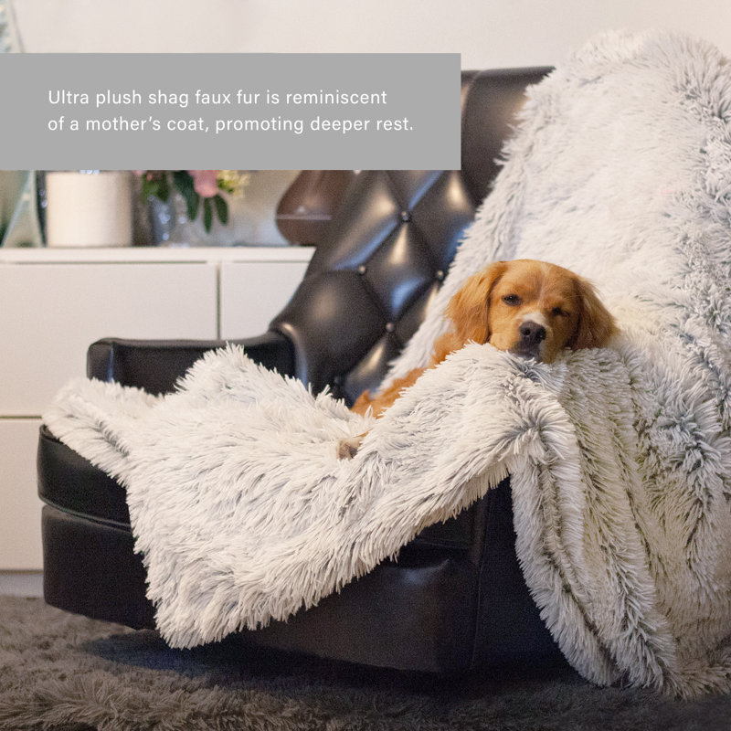 Frost Gray Faux Fur Pet Blanket 40x50
