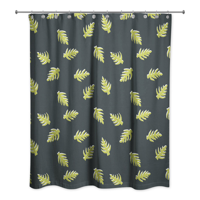 Rideau de douche simple Axl, Vert / Noir