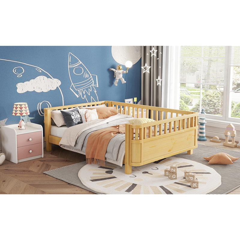 Lit plateforme en bois pour enfants, Double, Naturel