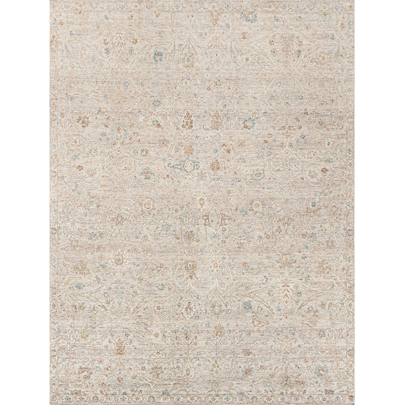 Tapis rectangulaire en laine noué à la main, Rectangulaire 8 pi x 10 pi