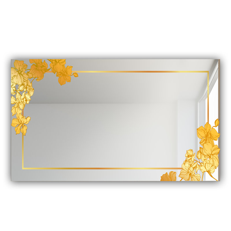 Miroir de meuble-lavabo moderne et contemporain, H 29,5 po x l 39,4 po, Obsidienne botanique
