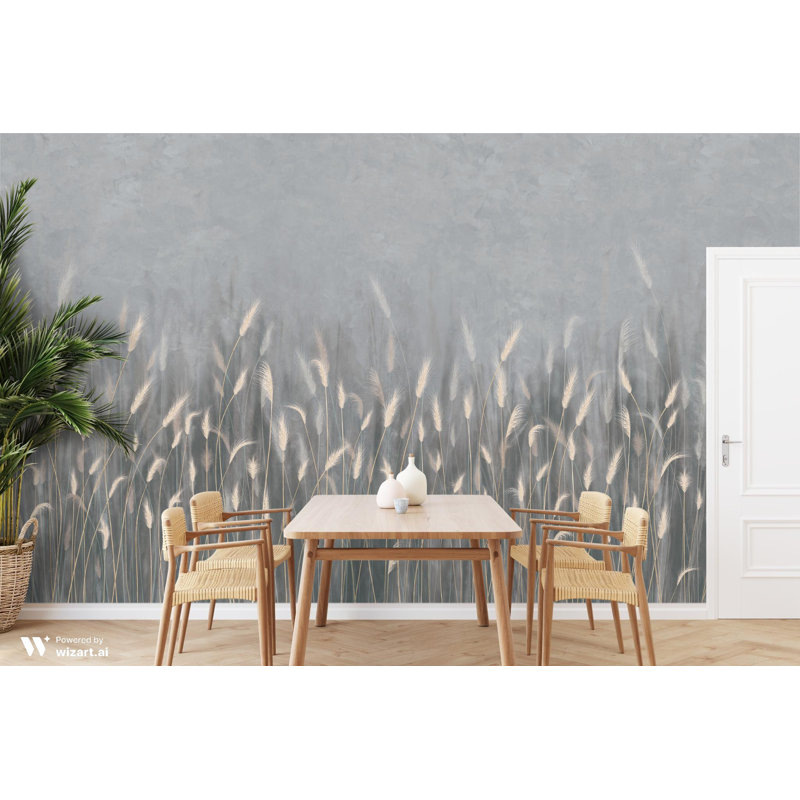 Papier peint Serene Reed Grass, Gris, L 110,04 po x l 204 po