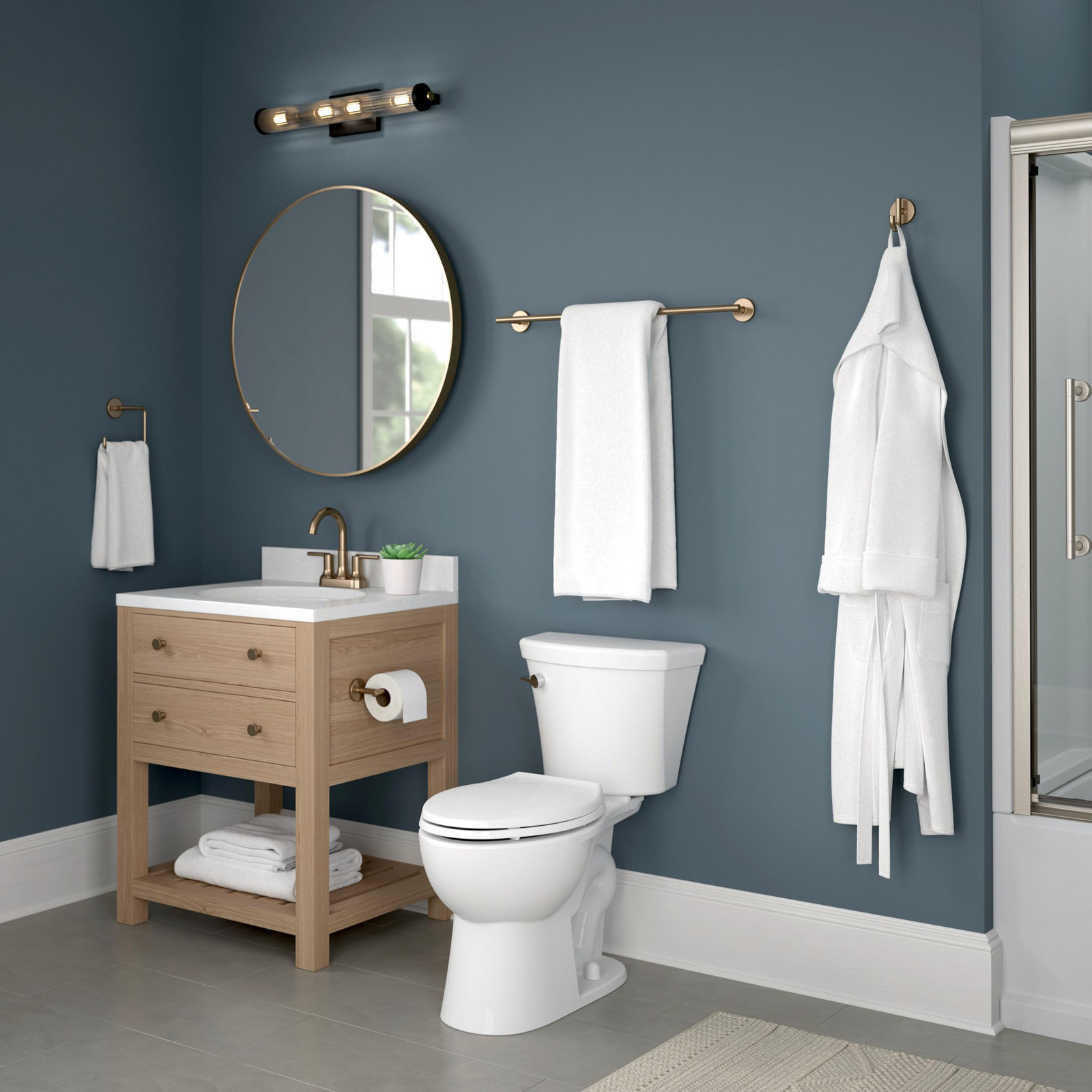 Trinsic Wall Mount Towel Bar Bath Hardware Accessory, 1.13" H x 18" L x 3.31" D, Champagne Bronze