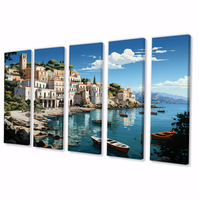 Capri, Italie, paysage côtier, rêve I - paysage, art mural 5 pièces