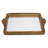 Vintage Gold Resin Tray With Mirror Glass Base And Handles