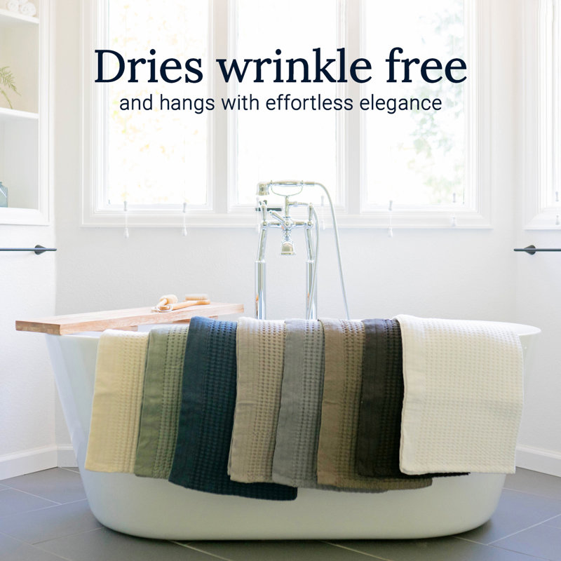 Waffle Bath Sheet – Extra Large, 100% Natural Cotton Absorbent & Quick Drying, Modern Style, Cream