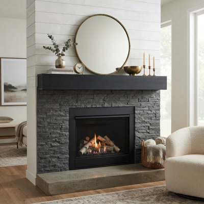 72" Solid Pine Wood Fireplace Mantel, Wall-Mounted Floating Shelf with Natural Wood Grain for Home Decor