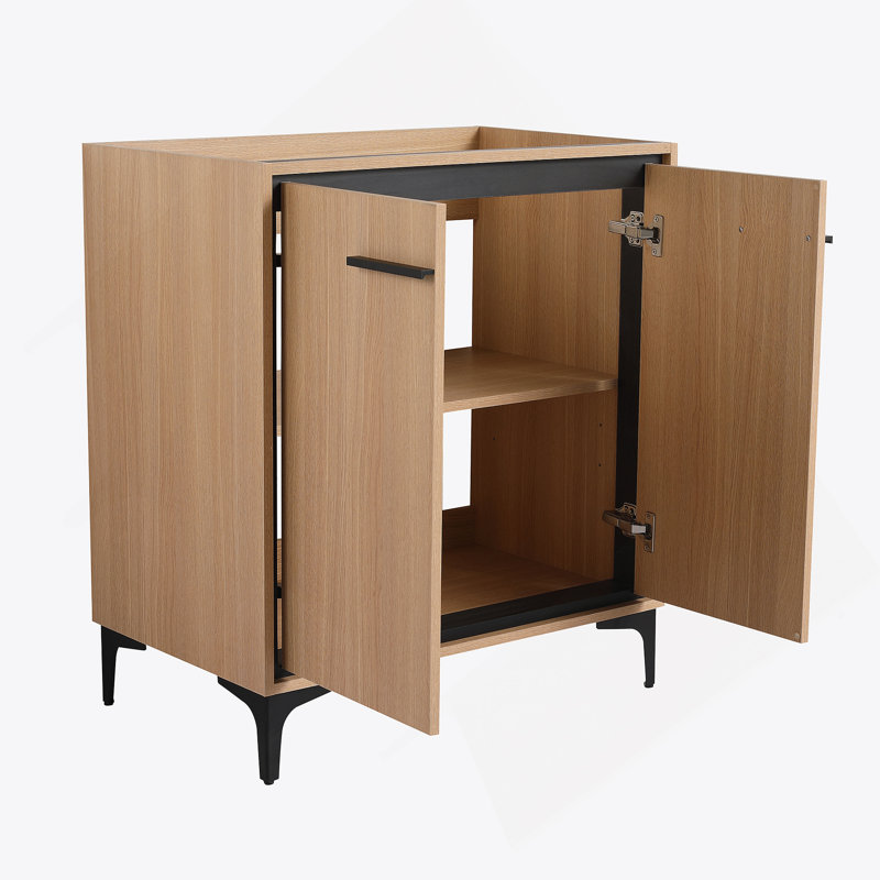 Base de meuble-lavabo 30 po sans lavabo, armoire de rangement avec portes, bois d'ingénierie