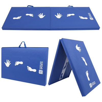 2-folding 6'x2' Foldable Gymnastics Tumbling Mat, 2 Panel, Waterproof, Exercise Versatile Use