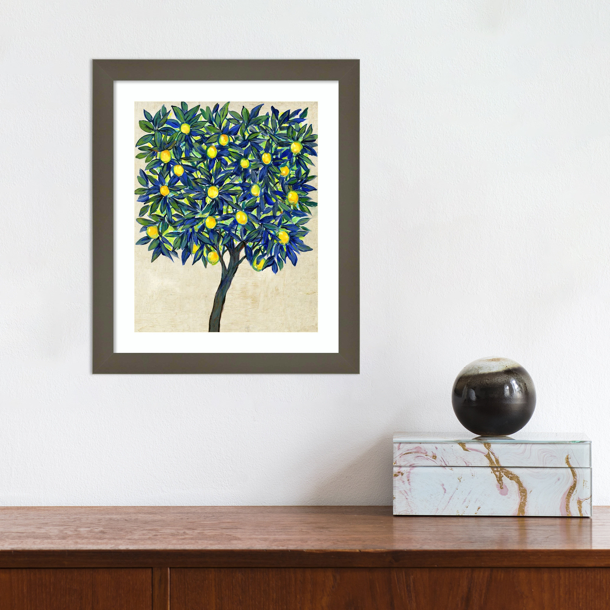 Lemon Tree Composition II by Tim Otoole, Gray, 13.17" H x 11.17" W x 0.88" D