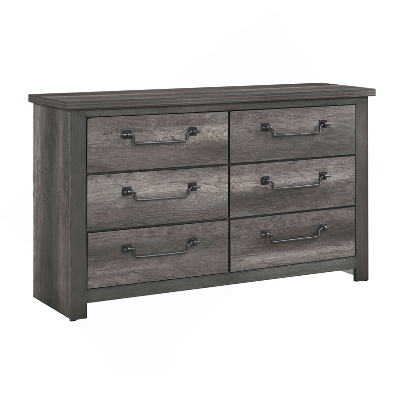 Commode de rangement grise 6 tiroirs 1 pièce