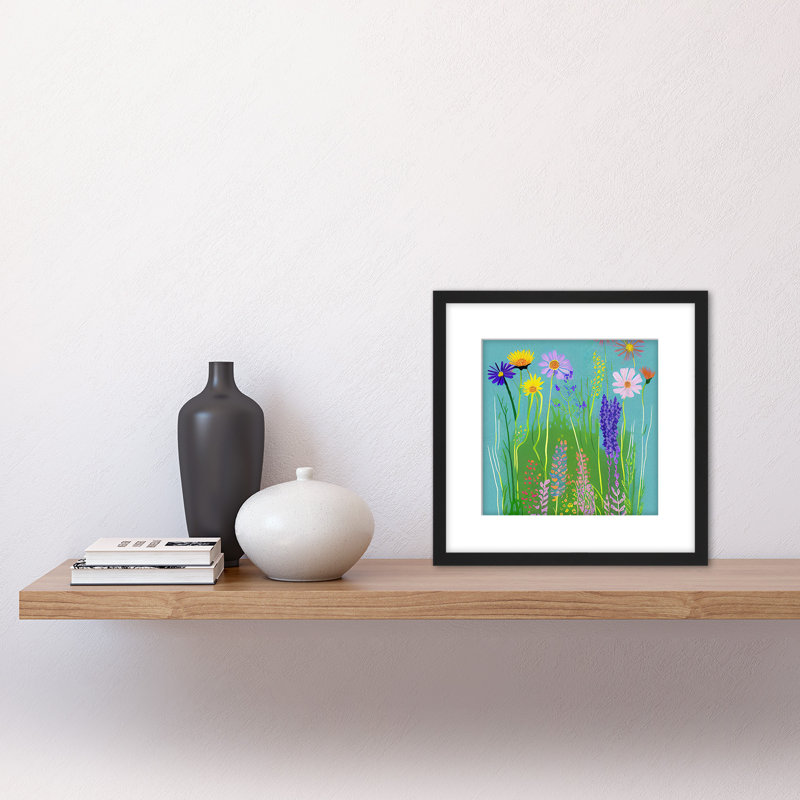 Wildflower Floral Garden Meadow Bright - Single Picture Frame Painting