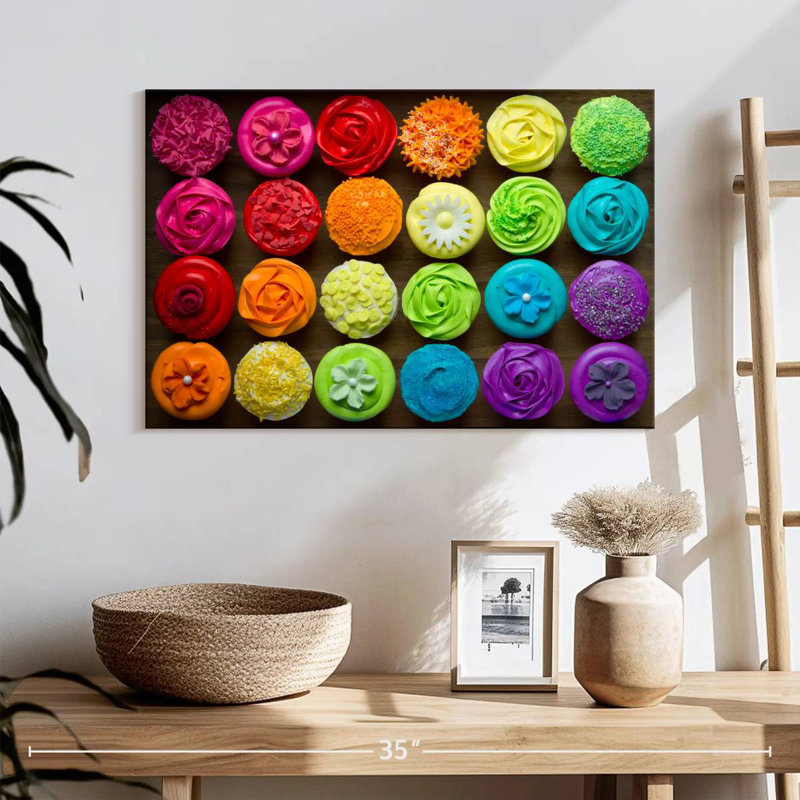Yarlin Rainbow Cupcakes, 8" H x 12" W