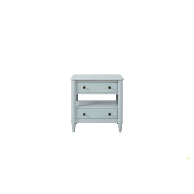 Table de chevet ouverte avec 2 tiroirs