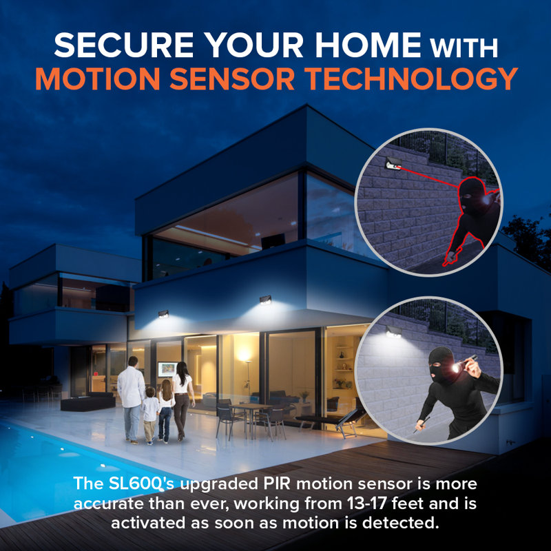 SOLVAO Solar Motion Sensor Light - Outdoor Security Floodlight & Motion Detector, Powered By The Sun - Ultra Bright 60 LED Waterproof Exterior Lighting For Fence, Wall, Shed, Deck & Patio