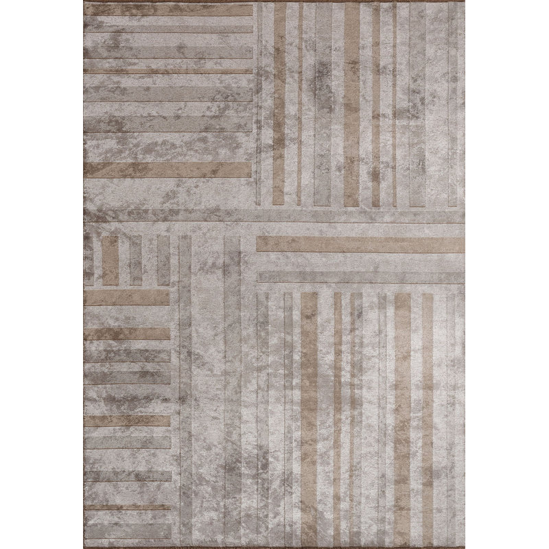 Almagul Geometric Hand Loom Indoor / Outdoor Area Rug, Rectangle 6'6" x 9'10"