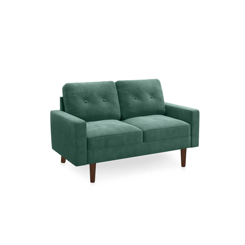 Madian Velvet Sofa, Aqua Velvet, 32.7" H x 58" W x 30" D