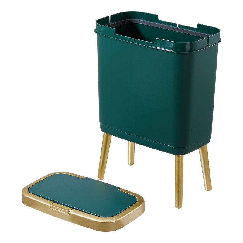 PP Manual Lift Waste Bin - 15L, Green