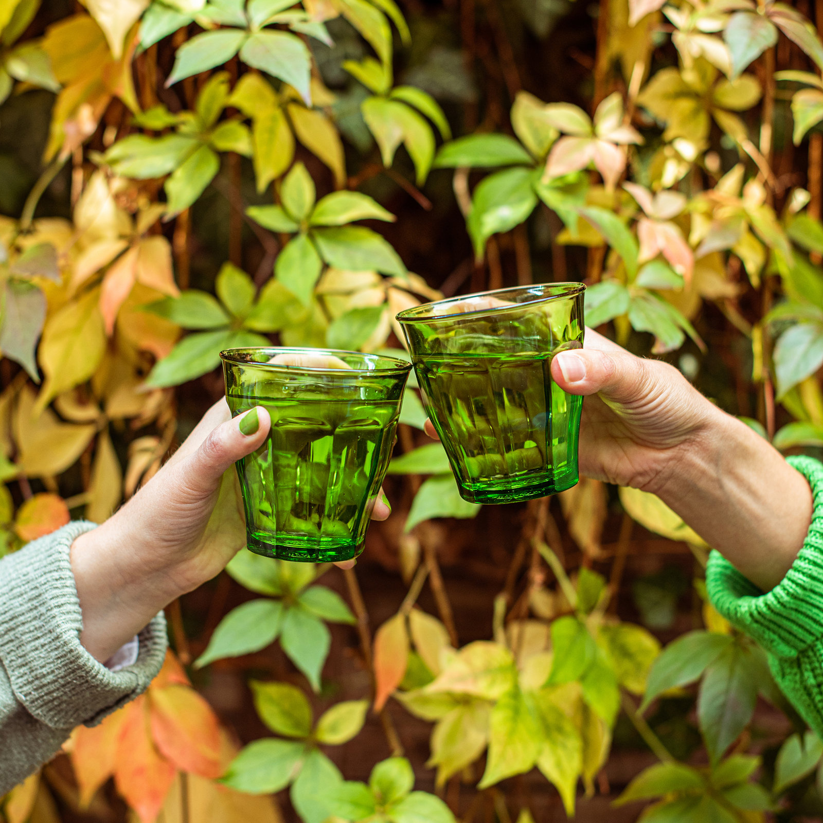 Picardie Ribbed Drinking Glass, 10.38 oz., Green
