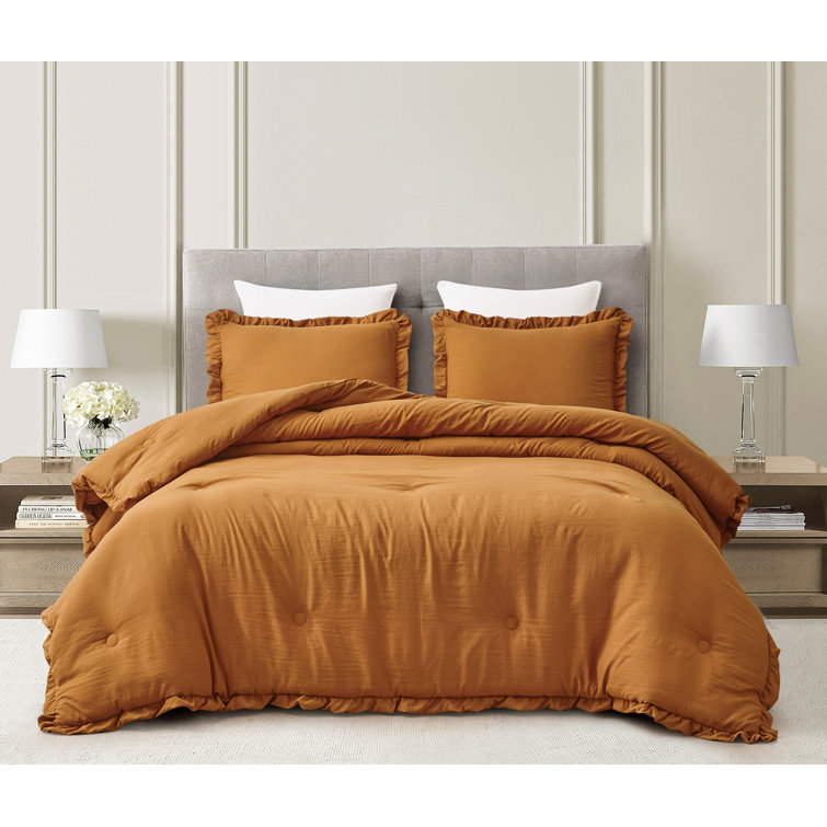 Iveta Microfiber Comforter Set Rosalind Wheeler Color: Spice, Size: Twin Comforter + 1 Standard Shams