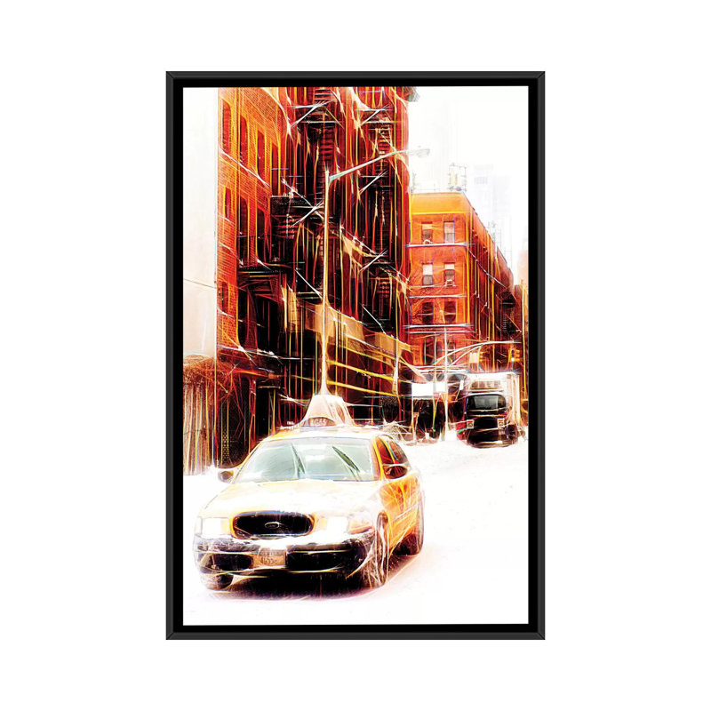« winter day », impression sur toile, H 26 po x l 18 po x P 1,5 po, Toile avec cadre noir, Pas de tapis