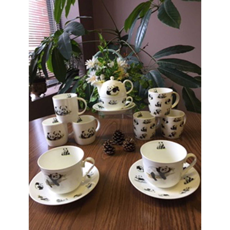 Ensemble de grandes tasses à café 6 pièces Panda Sophie