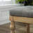Habit Solid Wood Button Tufted Dining Bench, Grey