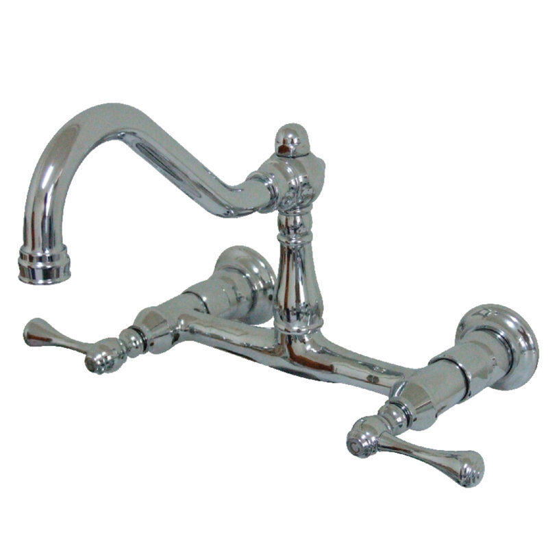 Robinet de salle de bain mural 2 trous Kingston, Chrome poli