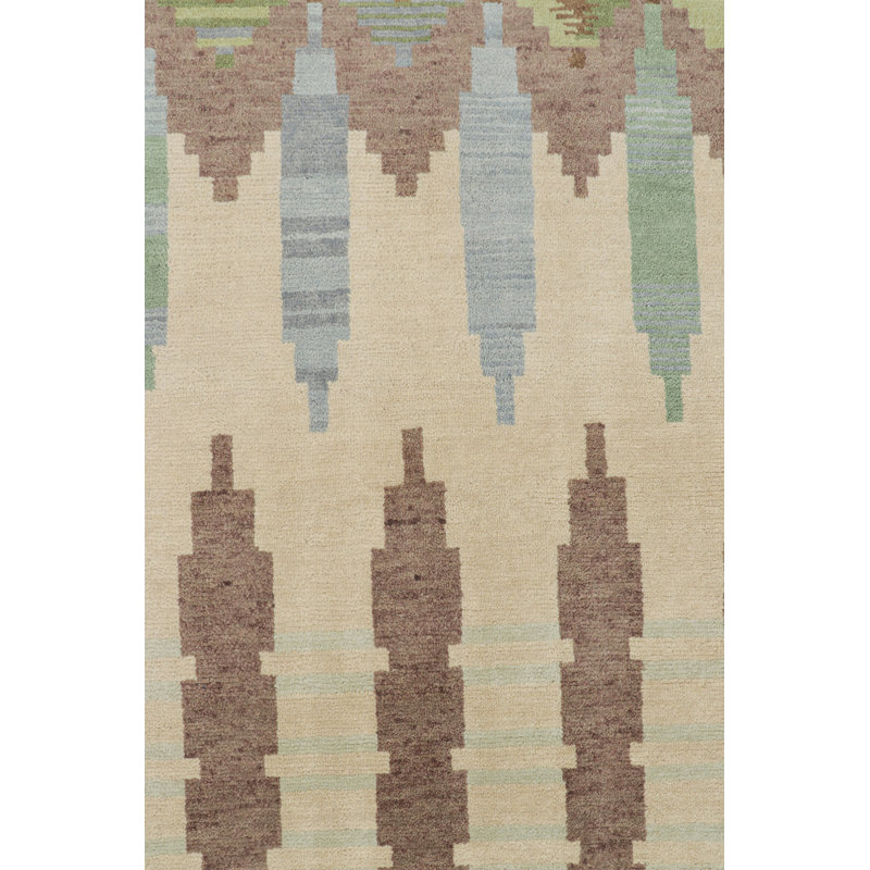Rug & Kilim’S Scandinavian Style Rug In Beige-Brown And Blue With Geometric Patterns