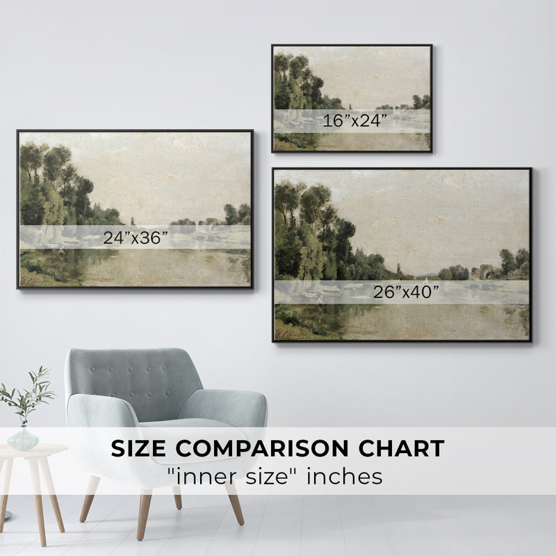 "Vintage Landscape - CDL XXVI" sur toile, 17" H x 25" W x 2" D, Black Floater Framed Canvas