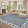 Farmhouse Floral Rug Washable Area Rug Non Slip, Soft Non Shedding Indoor Carpets, Low Pile Thin Foldable Printed Floor Mats, Bordered Carpet for Living Room Nursery Bedroom