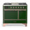Cuisinière à double combustible de 40 pouces avec 6 brûleurs scellés de couleur vert émeraude Majestic III Series (gaz naturel, garniture en cuivre)