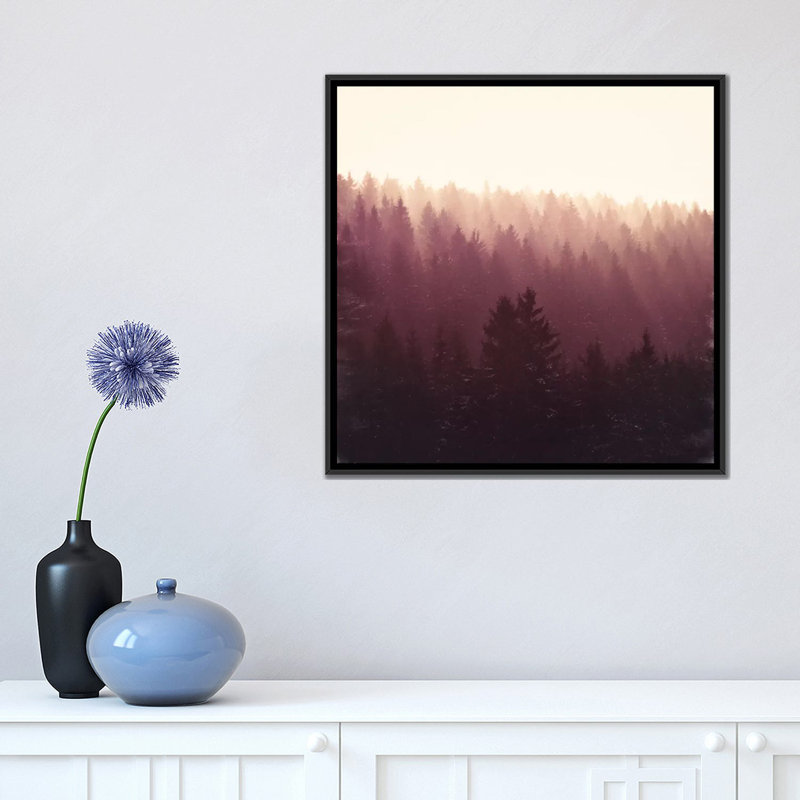 « chasse-feu », impression sur toile tendue, H 18 po x l 18 po x P 1,5 po, Toile avec cadre noir, Pas de tapis