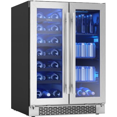 Brisas by Zephyr 24"" 21-Bottle and 64-Can Dual Zone Wine and Beverage Cooler -  BWB24C32AG