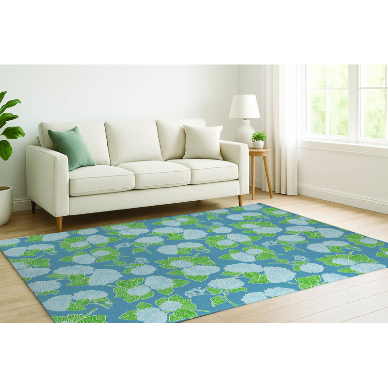 Hydrangea Low Pile Decorative Indoor Area Rug, Rectangle 2' x 3'