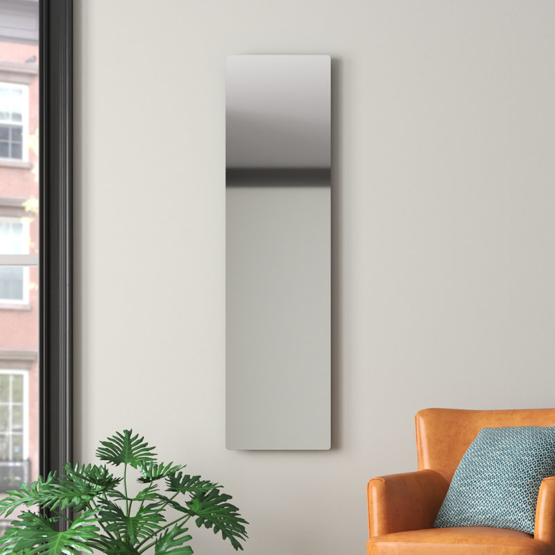  Silver Metal Staple Hill Room Wall Mirror, 16" x 1" x 59", 59" x 15.70"