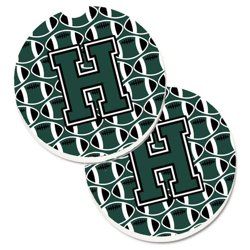Sous-verre de football, H, Vert / blanc