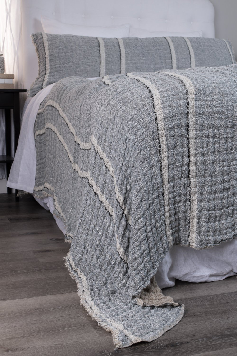 Daline Linen Coverlet Set, Limestone