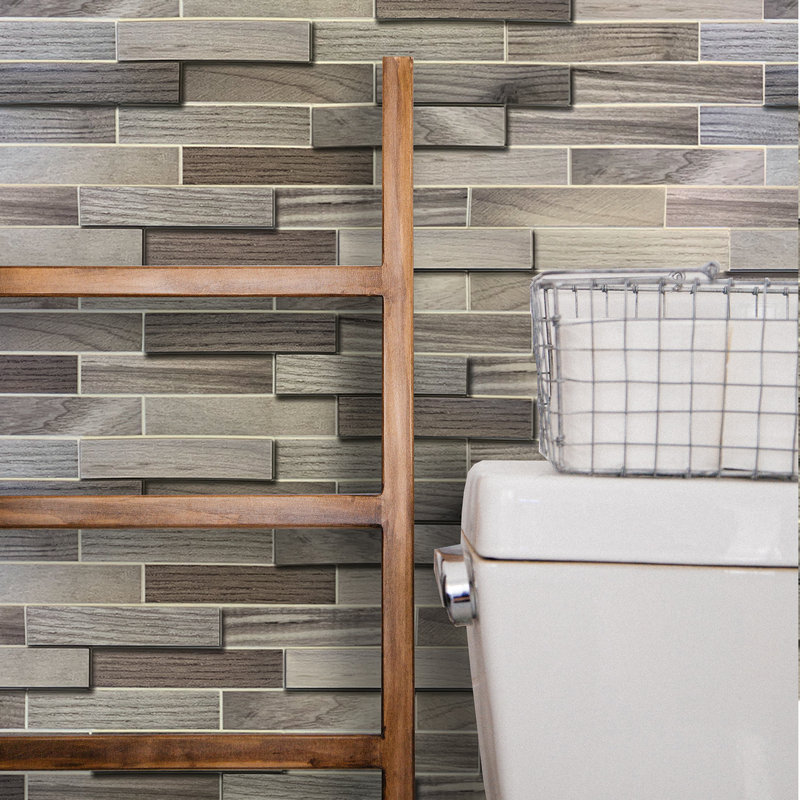 19" x 39" 3D Wall Panel (5-Pack), Beige/Brown