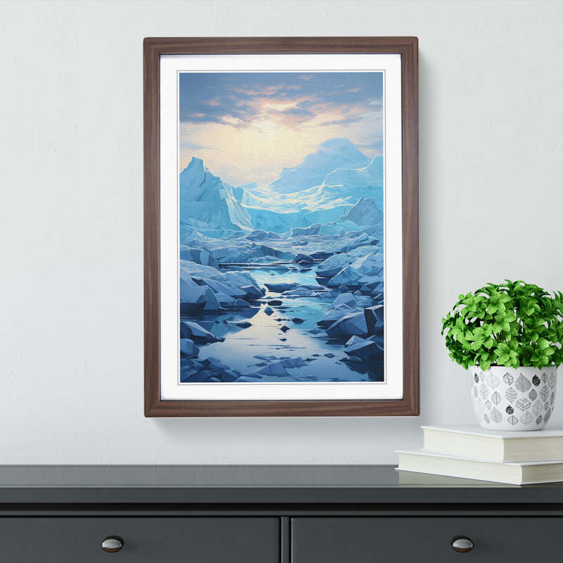 Glacier Conceptual - Framed Print, Walnut, 46cm H x 34cm W x 2cm D