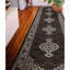 Hand-Knotted High-Quality Black and Cream Runner