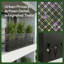 Ensemble de jardinières en métal 3 pièces avec treillis, lits de jardin surélevés modernes, découpe de tulipe, profondeur réglable, noir