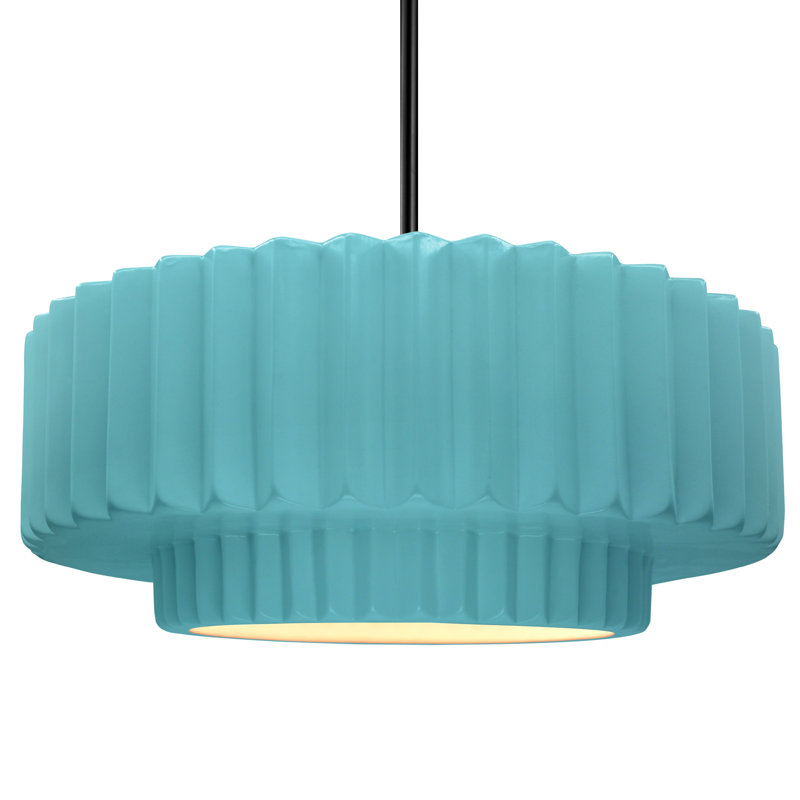 Luminaire suspendu 1 lumière Meydan, H 6 po x l 16,25 po x P 16,25 po, Piscine réfléchissante, Noir mat