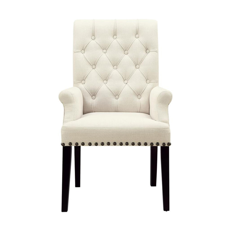 Fauteuil rembourré en tissu, beige