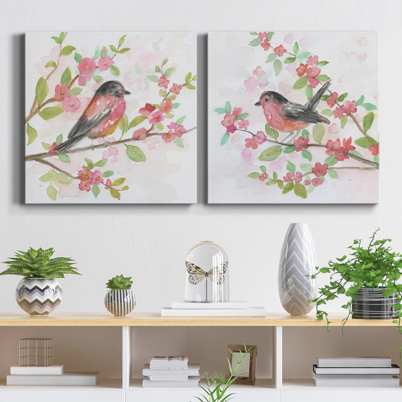 «Spring Song I», ensemble de 2 reproductions d'art sur toile tendue, H 24 po x l 48 po x P 1 po