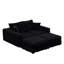 82,7 po. 3 velours côtelé noir, assise profonde, confortable pour 3 adultes, éponge à haute densité