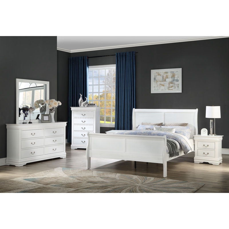Julianis 5-1_Norah Sleigh Bedroom Set, Queen, White