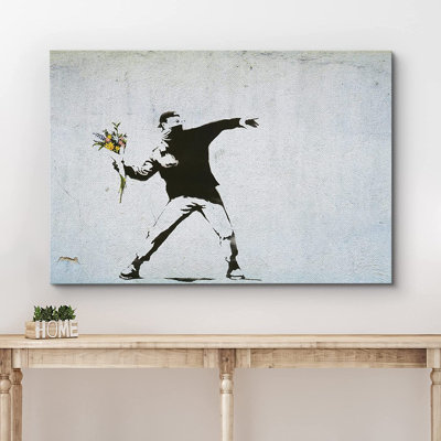 «Rage The Flower Thrower», reproduction sur toile tendue