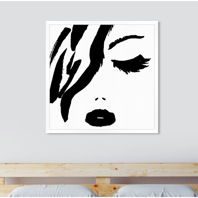 «All Black Rouge à lèvres», reproduction, H 32 po x l 32 po, Impression encadrée, White Flat