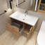 Meuble-lavabo simple 36 po avec plateau en marbre de culture Sahana-1664630071